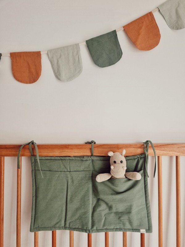 Producto - Bolsillero de cuna Verde musgo