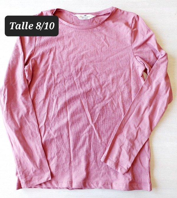 Remera manga larga HyM talle 8/10 lila