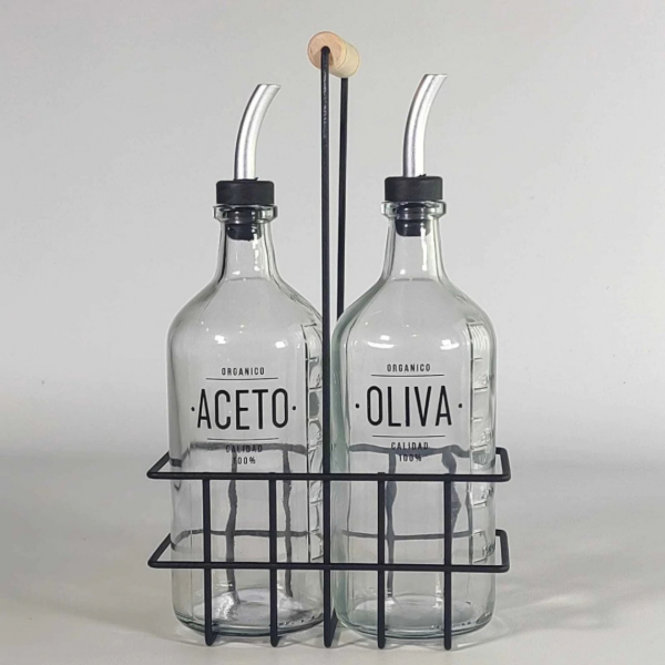 Producto - Set Envases Cristal con Canasta - 1