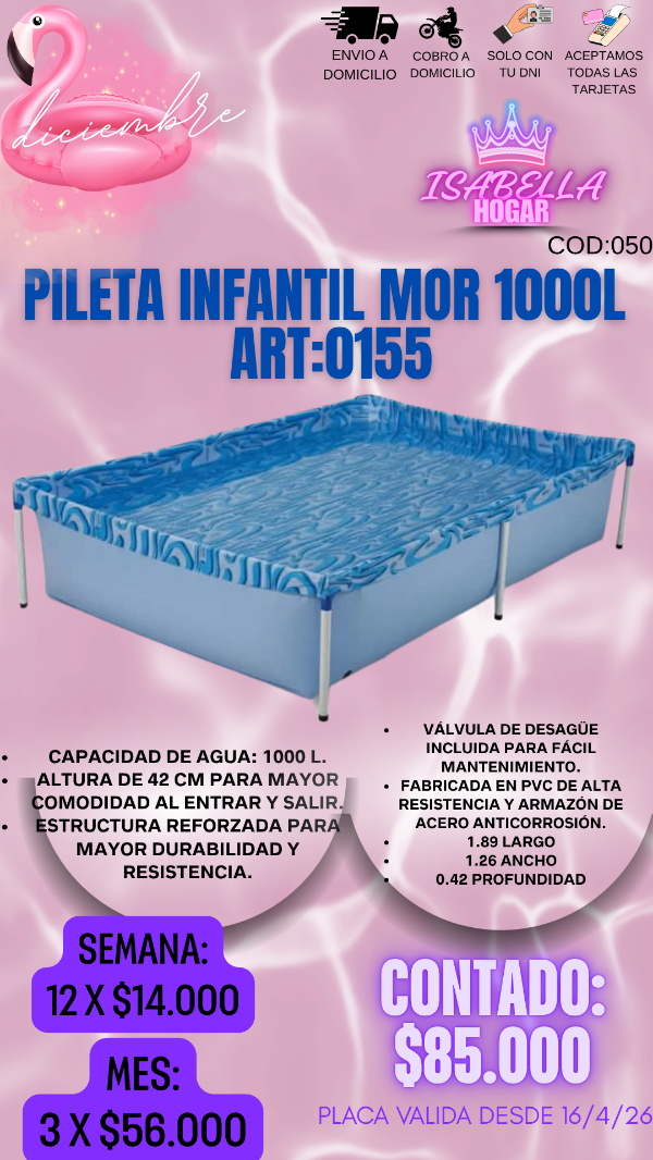 Producto - PILETA INFANTIL MOR 1000L COD:050