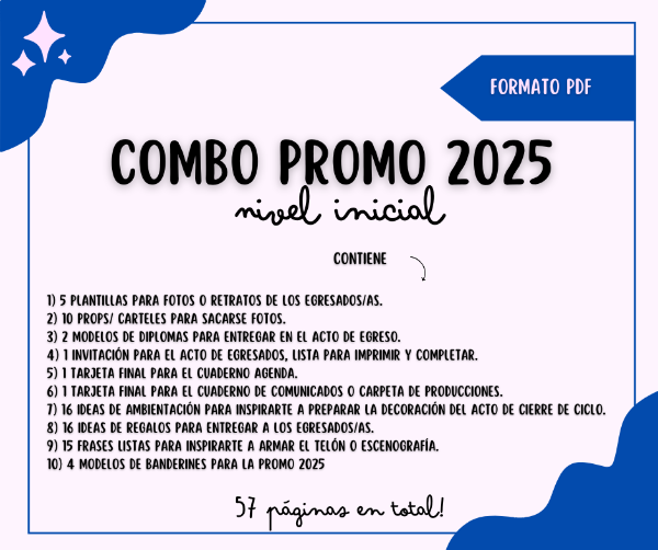 Producto - COMBO EGRESADOS 2025 NIVEL INICIAL- PDF