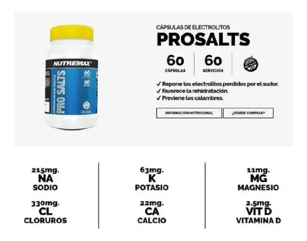 Producto - Pro salts x60 caps - NUTREMAX - 1
