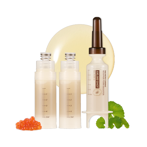 Producto - HEVEBLUE Salmon Caring Centella New Pair PDRN Booster 100,000 Shot Essence (2ea)