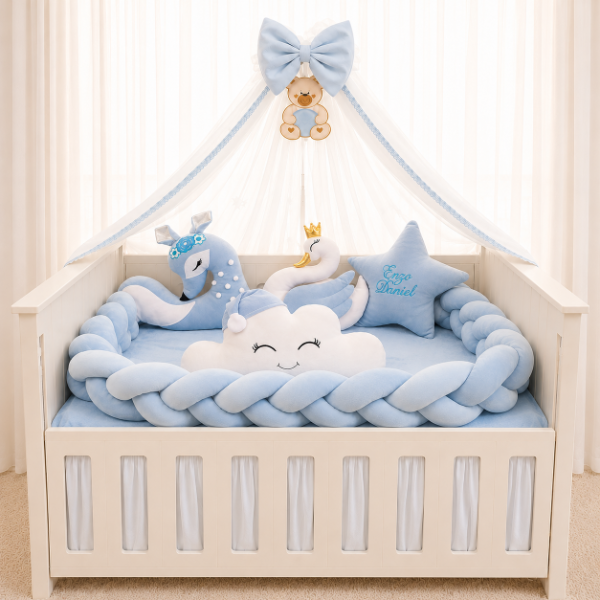 Producto - Set de Chichoneras para Cuna Plush - Bambino (Celeste) - 0