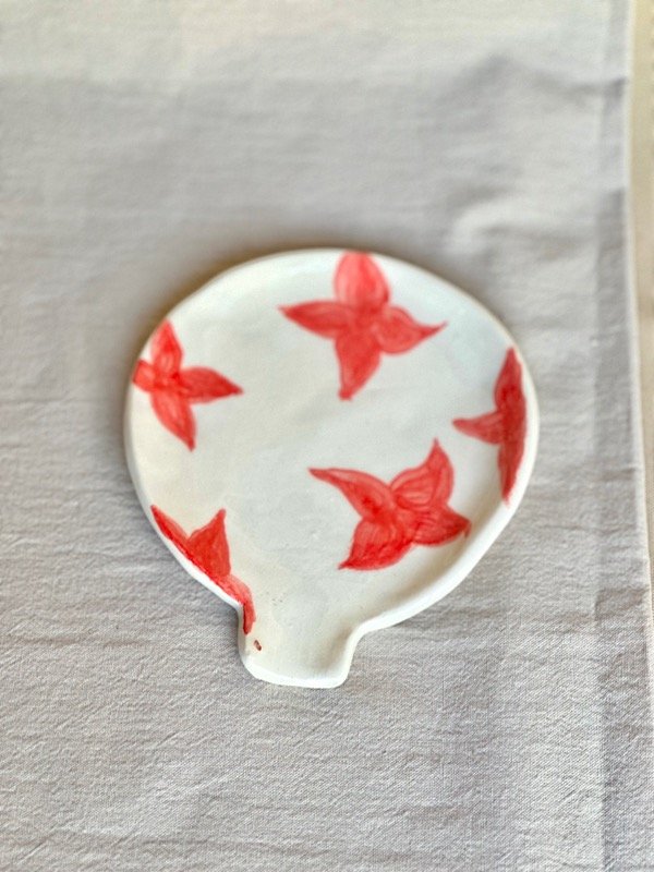 Producto - Porta cuchara- Flores rojas