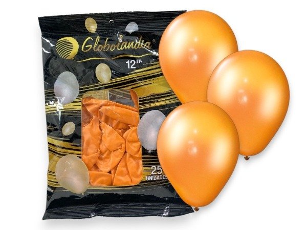 Producto - Globo Globolandia 12" Perlados Naranja x25 u.