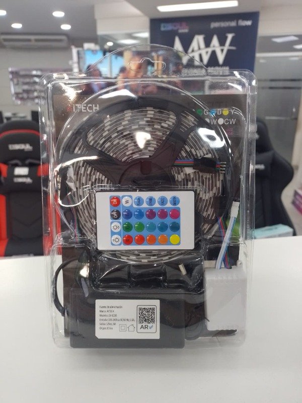 Producto - Tira Led RGB 5050 60 Leds Control Remoto 5 metro Aitech AILD113060M