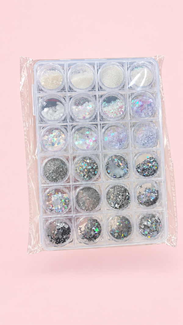 Producto - SET 24 BRILLOS/GLITTER  DECORACION 160GR X CAJA 7A7 - 4
