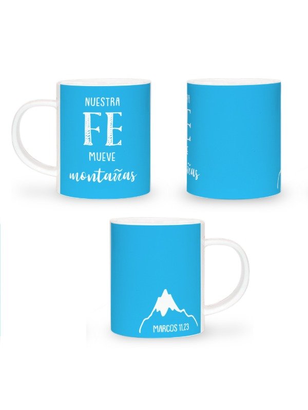 Producto - Taza NUESTRA FE celeste