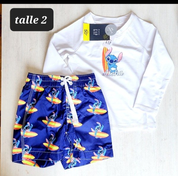 Conjunto remera y short de baño  gap talle 2 stich — imagen 3