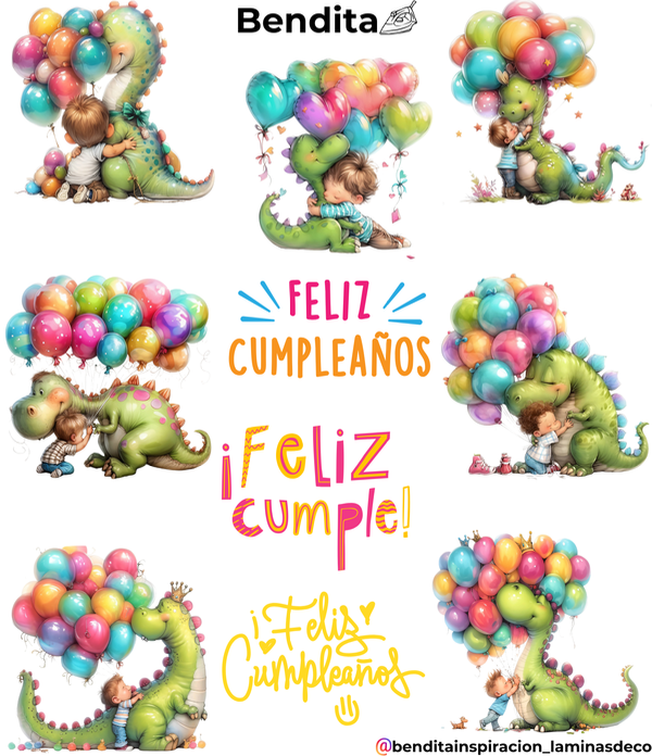 Producto - Bendita Plancha Nene con dinosaurio (opciones L y XL)