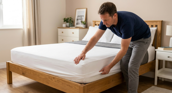 Producto - FUNDA AJUSTABLE IMPERMEABLE PARA COLCHÓN 1 1/2 PL.