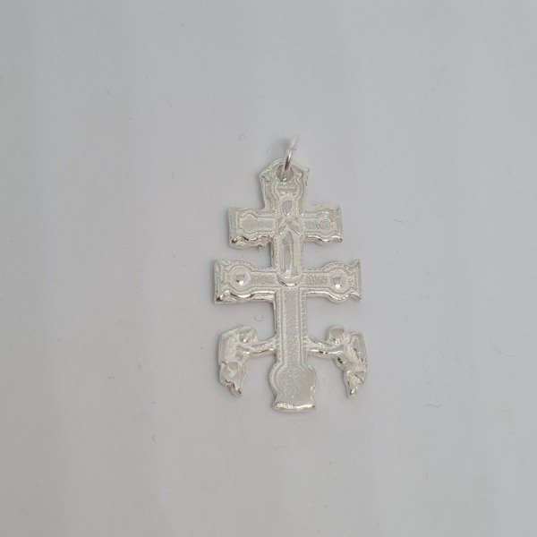 Producto - Dije de plata cruz con angeles