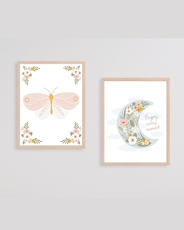 Producto - Cuadros free spirit mariposa + luna