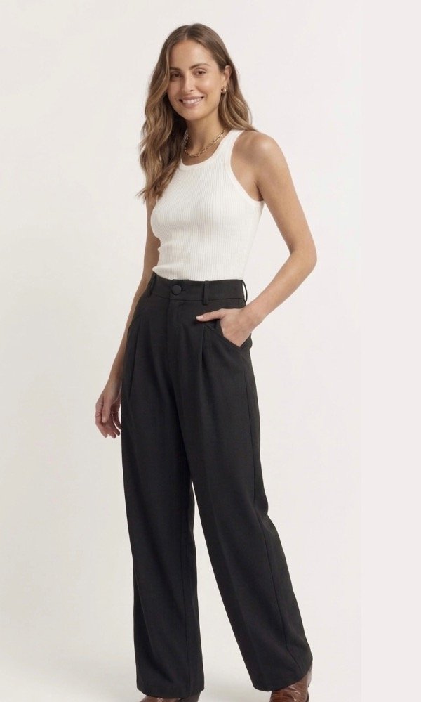 Producto - Pantalón Sastrero Amplio Negro Helsinki