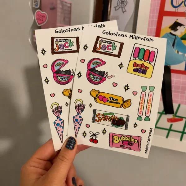 Producto - Planchita de Stickers Golosinas Millenials - By Adolfita - 0