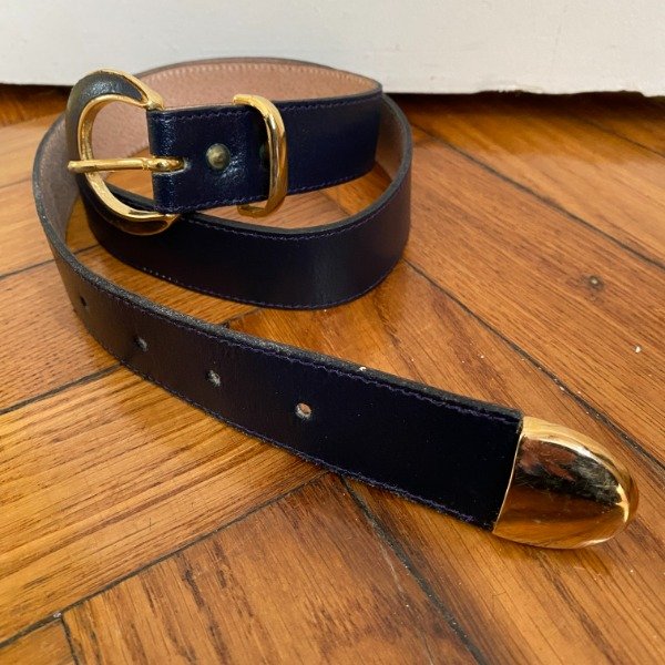 Producto - Cinturon vintage con puntera dorada - 1