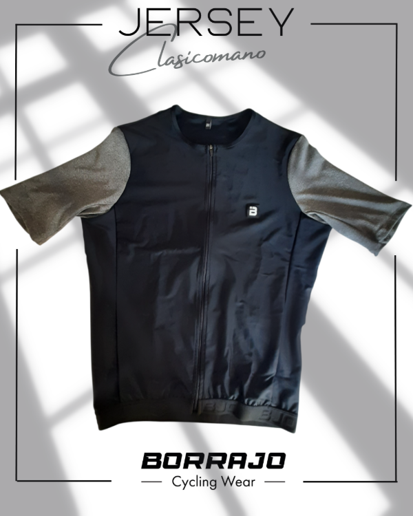 Producto - JERSEY BORRAJO CLASICOMANO NEGRO /GRIS