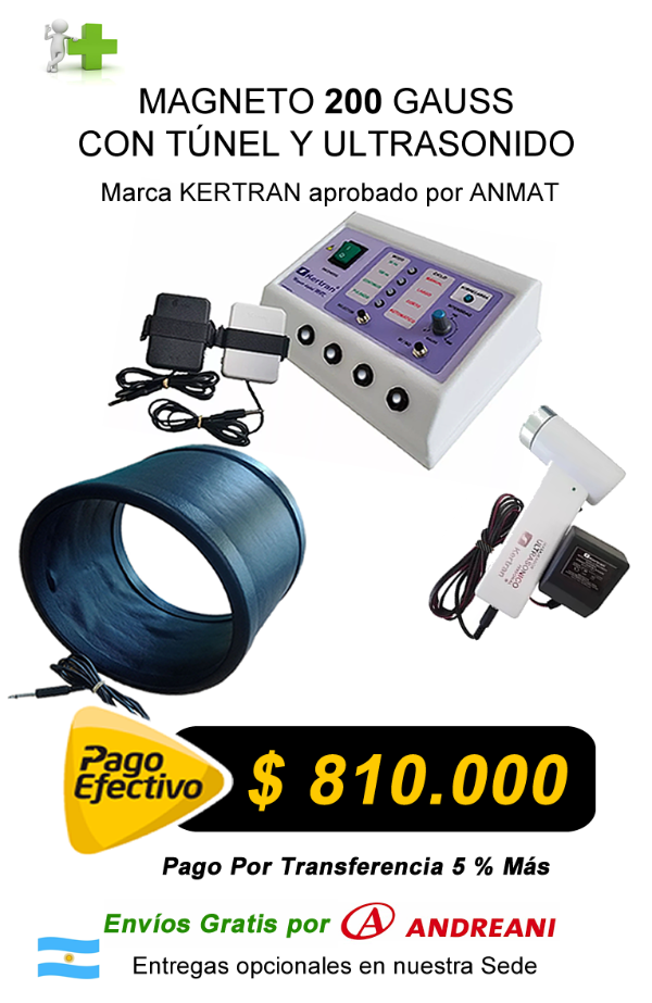 Producto - Magneto M4K KERTRAN 200 Gauss, con Solenoides + Túnel + Ultrasonido Personal