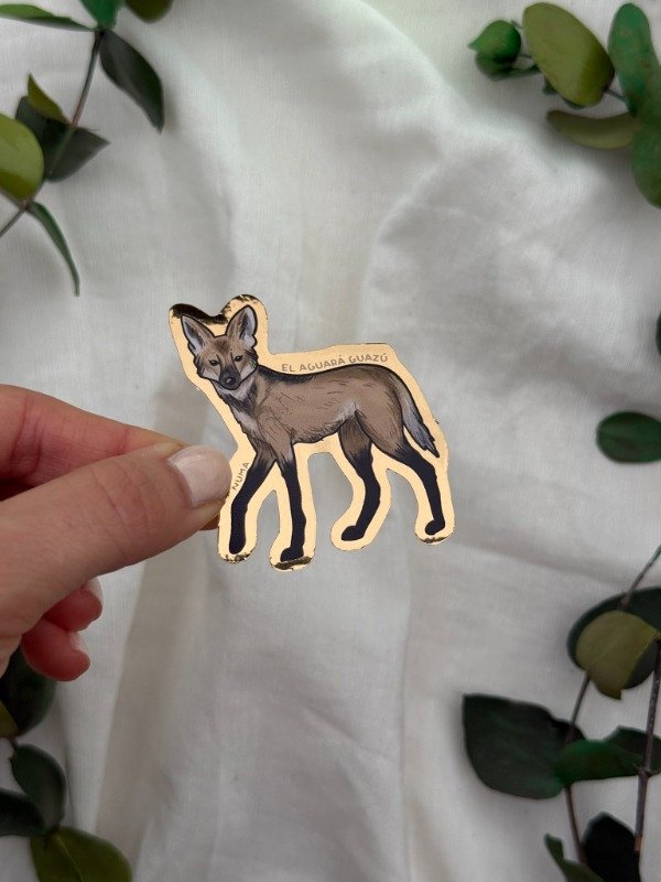 Producto - Sticker vinilo dorado ZORRO AGUARA GUAZU