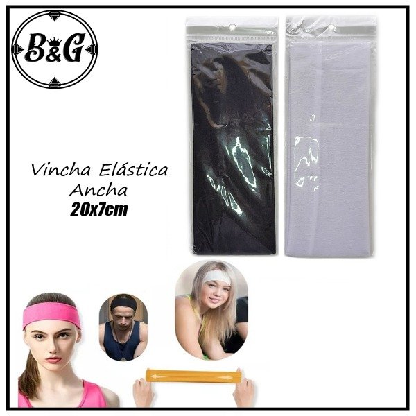 Producto - Vincha Ancha Color Negro 7x20cm (UNIDAD)