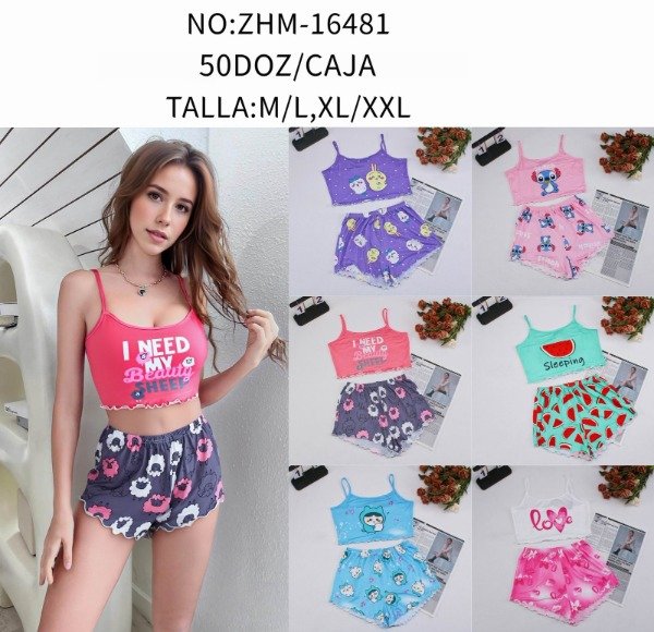 Producto - PIJAMA 2PZ CORTO DAMA 481 (X6)