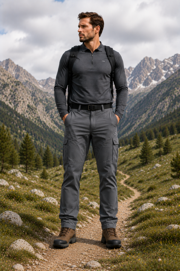 Pantalon Termico Piel Interna I.RUN 15043 Gris — imagen 2