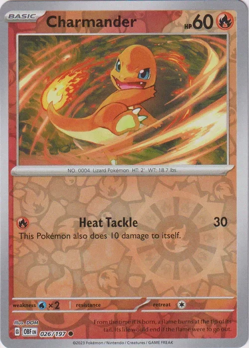 Producto - Charmander - 026/197 - Obsidian Flames - Reverse Holo