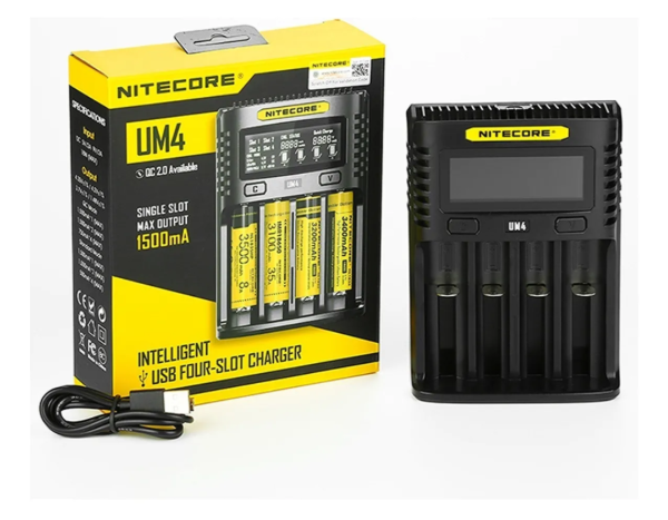 Producto - Cargador Nitecore 4 baterías um4