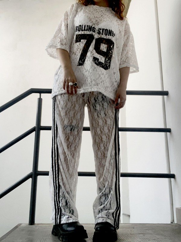 Producto - Pantalón palazzo encaje tiras bolsillo con short