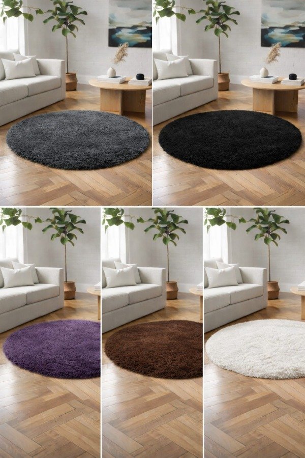 Producto - Alfombra Felpudo Shaggy Redondo 80cm