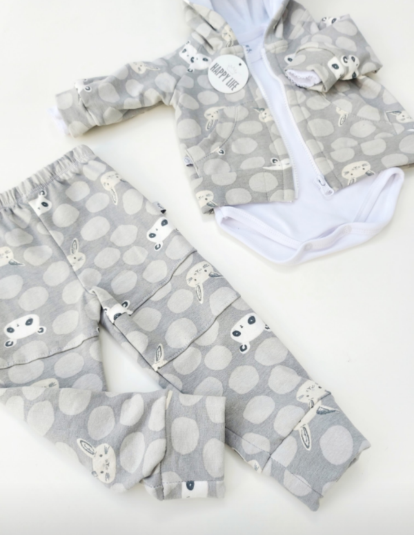Producto - Conjunto Oso Panda - Gris Melange