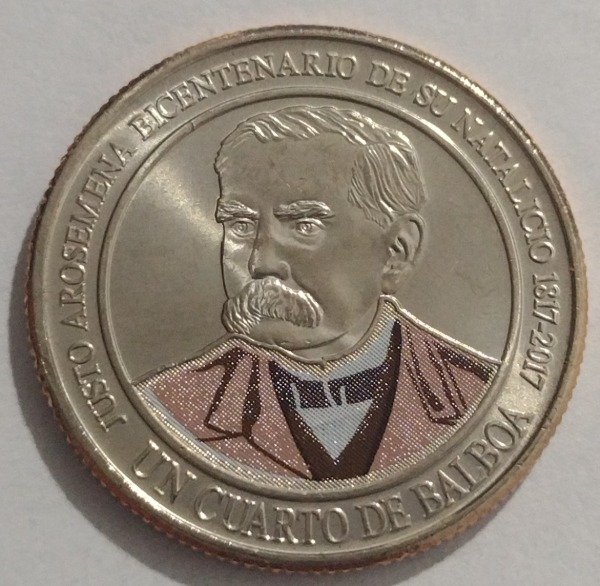 Producto - Panamá 1/4 de Balboa 2017. Justo Arosemena