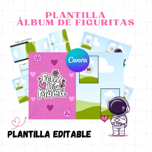 Producto - Álbum de Figuritas Plantilla Molde Editable en Canva. . Digitalbaires