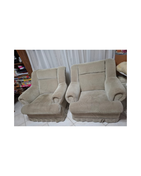 Producto - 2 sillones de chenille de 1 cuerpo