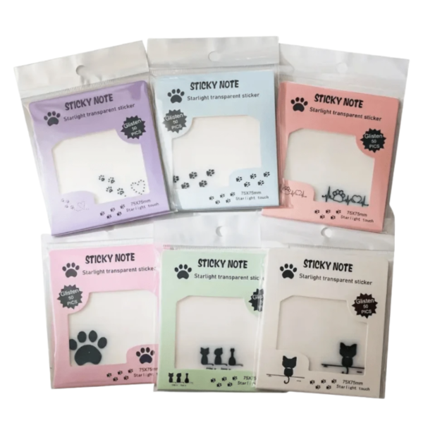 Producto - Post It con Glitter Transparente - Animalitos 50h