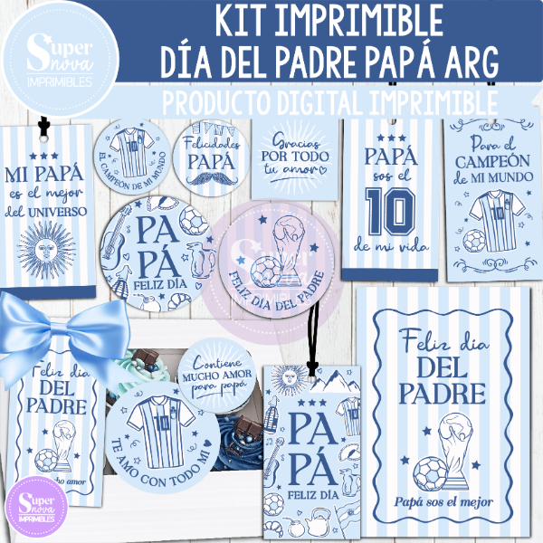 Producto - KIT IMPRIMIBLE DÍA DEL PADRE PAPÁ ARG