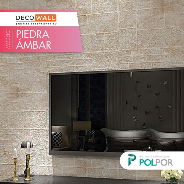 Placa de Pared Auto-adhesiva Decowall 3D Piedra Ambar - Polpor