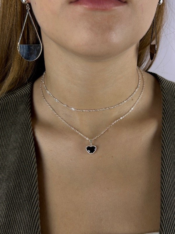 Producto - CADENA DE PLATA CORAZÓN VARIOS COLORES 0305