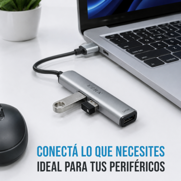 Producto - Adaptador Hub USB 3.0 4en1 Usb 2.0 Mas 4 Puertos USB  UH09. - 2