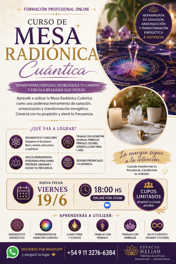 Producto - MASTERCLASS MESA RADIONICA CUANTICA ONLINE