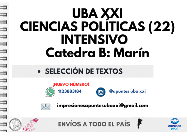 Producto - Ciencia política (22) Intensivo Invierno - Cátedra: Marin