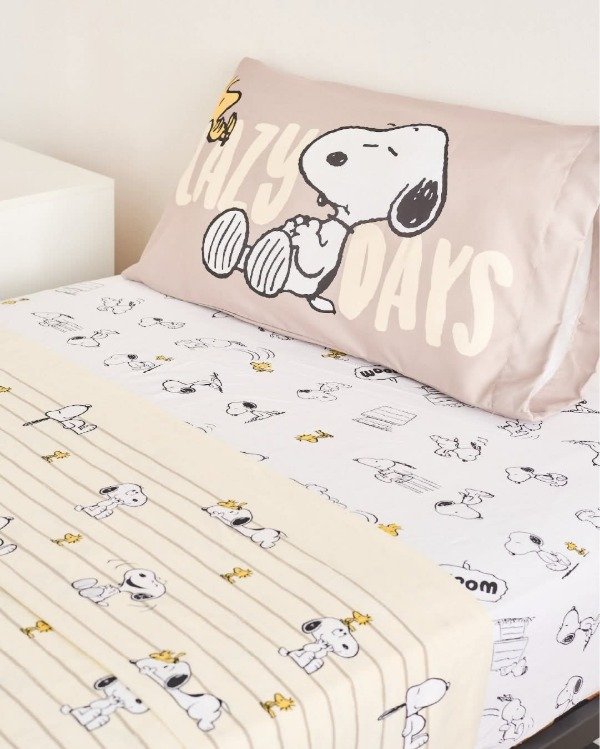 Producto - Juego de Sábanas 1 1/2 p Piñata Snoopy