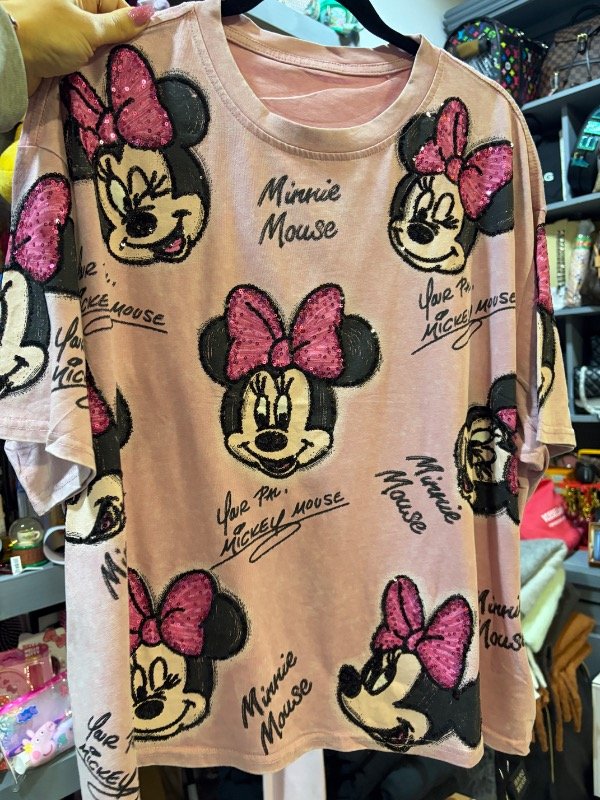 Producto - Remera Minnie rosa con lentejuelas - 0