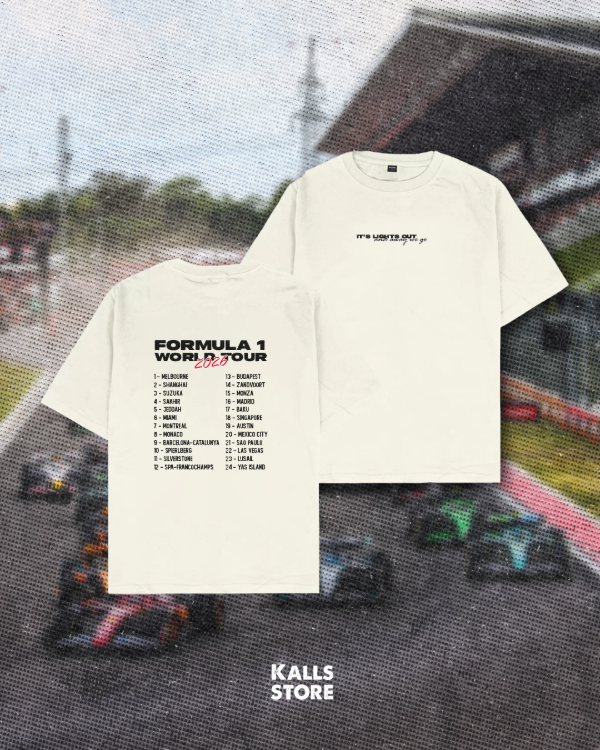 Remera oversize cremita F1 tour