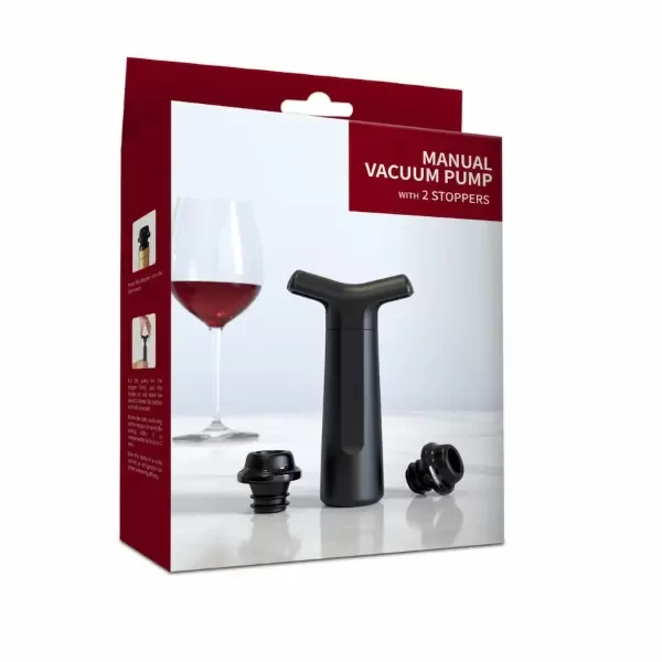 Producto - Hotder - Juego de 2 Tapones de Vino con Bomba de Vacío (1 Bomba + 2 Tapones)