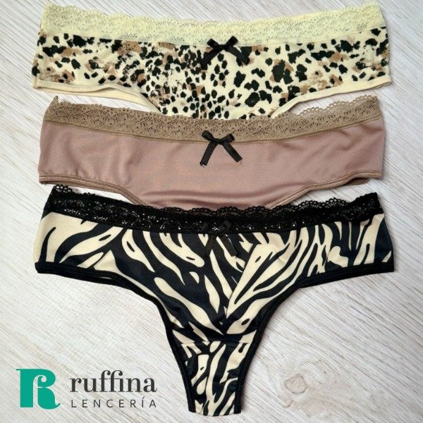 Producto - Pack x3 culoteless de microfibra VINTAGE - Art.5018