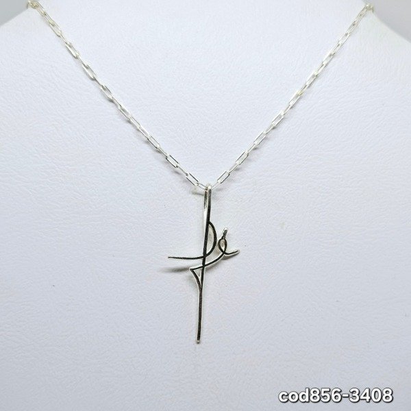 Producto - Cadena y dije FE grande, de plata (cod856-3408)