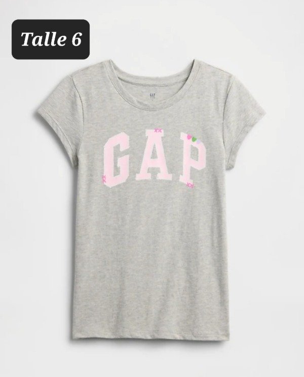 Remera manga corta gap talle 6 gris