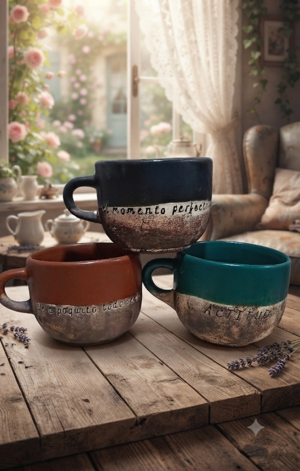 Producto - TAZÓN RUSTICOS FRASES COLORES MATE X6 - 0